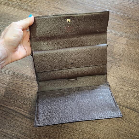 Authentic Louis Vuitton Vintage Long Wallet In Damier Ebene Luxury Designer - Picture 6 of 16